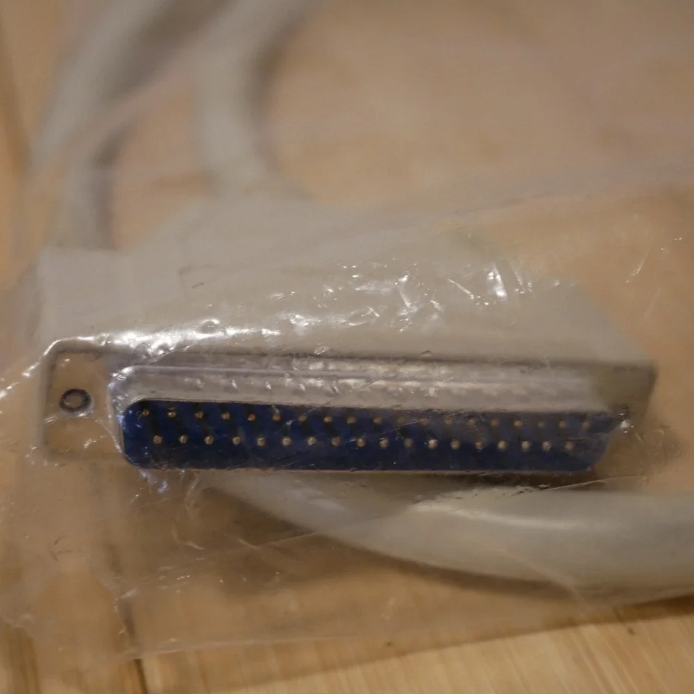 Vintage 26 AWG 3 Foot DB37 Serial Floppy or Tape Cable D-Sub 37 Pin Male to Male